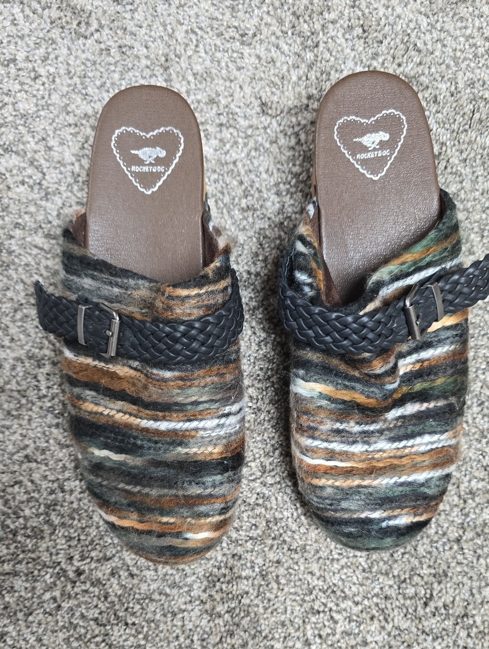 Rocketdog Click Multicolor Striped Wool Clogs